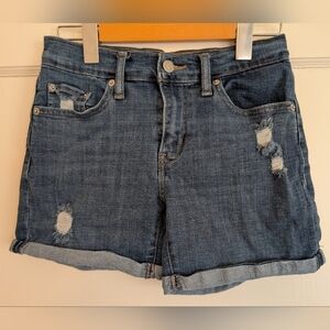 Levi's Blue Distressed Jean Shorts